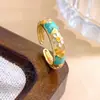 Anillo Transfronterizo Amazon Esmalte Mariposa Flor Anillo Abierto Diseño Simple No Se Desvanece Accesorio de Moda