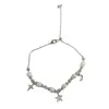 Pulseira de Cordão com Contas de Estrela e Lua de Luxo Leve de Alta Qualidade Francesa para Mulheres Joia de Mão Exquisita Versátil Simples Super Brilhante Atacado