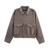 Chaqueta de ante con textura, superventas transfronteriza de moda europea y americana en AliExpress