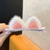 Horquilla para niña con orejas de gato y flequillo de peluche, accesorio para el pelo de otoño e invierno, para chicas, celebridades de Internet y mujeres lindas.