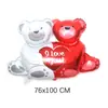 Globo grande tridimensional 3D de papel de aluminio de oso sentado, oso abrazando, decoración para fiesta de cumpleaños infantil, boda