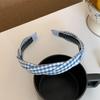 Diadema Estrecha de Cuadros Coreanos con Trenzado y Dientes, Diadema Antideslizante de Corona Alta, Pasador para el Cabello de Uso Exterior, Accesorio para el Cabello Femenino