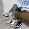 Zapatos de talla grande para mujer de comercio exterior 2024 primavera y otoño nuevos estilo europeo y americano cabeza redonda con cordones suela gruesa tipo muffin para mujer en stock venta al por mayor