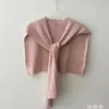 Xale de Tricô Trançado Texturizado de Alta Qualidade em Fio Cardado Lavado para Mulheres, Peça Versátil para Camadas, Pequeno Xale Puro