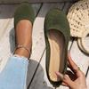 Comércio exterior plus size 2024 primavera novo europeu e americano dedo do pé redondo slip-on sapatos de mãe decotados de malha sapatos elegantes todos os sapatos combinando