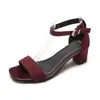 Sandalias de Tacón Grueso Estilo Coreano Nuevo Verano 2018 Sandalias de Tacón Alto Simples 5cm 7cm Zapatos para Mujer