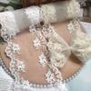 Encaje simétrico lateral ancho diy lazo grande material seda de leche blanca hecho a mano accesorios para el cabello bordado de malla boda