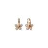 Brincos Pingente Flor de Zircônia Banhados a Ouro Real 14K, Luxo Leve, High-End, Brincos Elegantes, Brincos Modernos e Versáteis para Mulheres