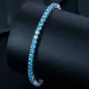 Pulseira de tênis europeia e americana transfronteiriça de 3MM joia masculina prata de lei S925 cravejada com moissanita presente para namorado joia legal e bonita