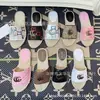 Chanclas de Pescador con Bordado Degradado Marca G 2024 Nuevas Sandalias Planas de Paja Tejida de Verano para Pareja con Hebilla Metálica Zapatos de Mujer para Exportación