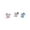 Brincos de Liga de Titânio Grau de Implante F136 Cisne Pequeno com Zircônia Piercing de Orelha G23 Studs para Cartilagem da Orelha Joias para Body Piercing