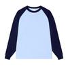 Camiseta de Manga Larga con Cuello Redondo Raglán de Algodón Puro de 260g, Marca de Moda, Bloques de Color, Uniforme de Clase Personalizado, Ropa de Trabajo para Hombres y Mujeres, Top de Otoño con Estampado