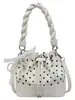 Bolso Pequeño de Lunares Plisado para Mujer 2026 Nuevo Estilo Bolso Cubo Sencillo de Mano con Cordón Bolso Cruzado de Verano de Moda para el Trabajo