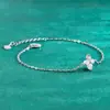 Pulsera de Moissanita de Trébol de Cuatro Hojas Popular Transfronteriza para Mujer, Pulsera Versátil y Sencilla de Plata de Ley S925, Joyería Similar a las Usadas por Celebridades de Internet