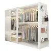 Armario de acero, armario abierto, perchero de pie para dormitorio en casa, armario de acero simple con tablero perforado