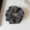 Goma para el pelo vintage floral de doble capa con cierre de borde, para moños, cuerda para el pelo, versátil, elegante, accesorio para el pelo de celebridad de internet, banda elástica para mujer