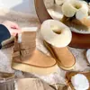 Botas de Neve com Solado Grosso Femininas 2026 Novo Inverno Com Pelúcia Adicional Acolchoado Quente Couro Integrado com Pelo Botas Curtas Uso em Duas Vias Botas de Algodão do Nordeste