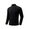 Camiseta deportiva para hombre, cuello alto estilo americano, media cremallera, para fitness, running, entrenamiento, transpirable, secado rápido, sudadera casual de manga larga
