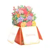 Cartão de Cumprimentos 3D para o Dia do Professor Escultura em Papel Artesanal Presente Cartão Pequeno Caixa 3D Floral Atacado Amazon