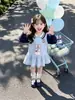 Vestido de estilo preppy para niña, colección otoño 2026, nuevo vestido de princesa de dibujos animados para bebés, estilo primavera y otoño, vestido de moda para niña