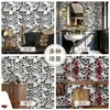 Fábrica de origen calavera rosa papel tapiz autoadhesivo PVC impermeable Halloween fondo gótico pegatina de pared comercio exterior al por mayor