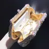 2021 Esmalte Colorido Margaridinha Gotejamento de Óleo Diamante Bolsa de Jantar Comércio Exterior Bolsa de Maquiagem Totalmente Diamantada Bolsa de Mão com Flores Nova Bolsa Feminina