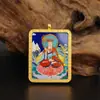 Pingente Thangka Zakiram Preto Amarelo Verde Tara Homens e Mulheres Corrente de Suéter do Tibete Amuleto de Buda Caixa Gawa