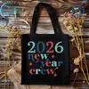 Bolsa de Lona con Tema de Año Nuevo 2026 para Equipo Bolsa Tote de Regalo de Exportación Bolsa de Lona Ecológica