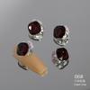 Joia para unha com strass de bola quadrada fofa tridimensional acabamento rosa, joias de unha com strass em pilha, joias de unha tridimensionais de metal, atacado