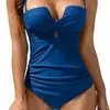 Traje de baño de una pieza para mujer Amazon Push-Up Cruzado Control de Barriga sin Tirantes de Soporte Adelgazante