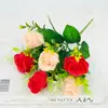 Ramo de Capullos de Rosa Artificiales, Flor Artificial, Flor de Plástico, Flor de Seda, Rosa con Aroma a Durazno, Flor Decorativa de Escritorio, Ramo Pequeño Artificial