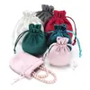 Bolsa para joyas bolsa pequeña de tela bolsa de terciopelo bolsa de terciopelo con cordón bolsa de cordón a mano collar para joyas bolsa para joyas fábrica mayorista