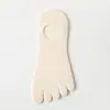 Calcetines de cinco dedos para mujer, verano, malla fina transpirable, puntera dividida, color liso, antipelusas, antideslizantes, sin deslizamiento del talón, invisibles de corte bajo