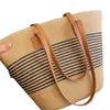 Bolsa de Palha Tecida de Verão para Mulheres, Bolsa de Palha Grande Capacidade, Bolsa de Mão Casual da Moda