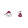 Bolsa de Presente Casal Gato Antigo Ning Brincos Papai Noel Fofos Criativos Doces Pequenos Assimétricos Esmalte