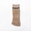 Meias Masculinas de Cinco Dedos Transfronteiriças Meia-Calça Divididas na Ponta Algodão Puro Primavera, Outono e Verão Tendência Esportiva Desodorante Meia de Cano Longo