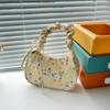 Bolsa Feminina Bolsa de Axila 2025 Nova Bolsa de Ombro Estilo Floresta Doce Pequena Fresca Estilo Pastoral Bolsa de Mão Floral de Nylon