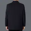 Abrigo de doble cara para hombre de lana pura, estilo casual y de negocios, para invierno, con forro de plumón engrosado y desmontable