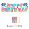 Seis Siete67 Set de Fiesta de Cumpleaños de Donas y Helados Pancarta de Cumpleaños Colgante de Bandera Espiral Decoración