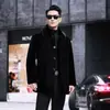 Casaco de Pelo de Vison Haining para Homens, Jaqueta de Pelo Sintético de Vison de Inverno com Lapela, Casaco de Pelo Sintético de Vison de Comprimento Médio, Roupa Engrossada Masculina Plus Size