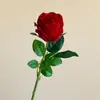 Tacto Simulador Humectante Rosa Seca Capullo de Rosa Grande Tallo Único Rosa Búlgara Flor Artificial Decoración