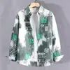 Camisa floral de manga larga de alta gama para hombre, nuevo estilo primavera y otoño, marca de moda para adolescentes, camisa casual elegante, chaqueta versátil de moda