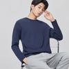 Playera de Manga Larga de Algodón Mercerizado con Amoníaco Líquido para Hombre Joven Camiseta Básica Holgada de Cuello Alto Primavera y Otoño Tops Camiseta Básica al por Mayor