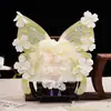 Super Flor de Hada Flor de Seda Pinza para el Cabello Mariposa Grande Presión Trasera Borlas de Polilla Batientes Versátil Estilo Antiguo Accesorios para Tocados Hanfu