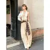 Pantalones Casuales de Pierna Ancha Sueltos tipo Cimitarra a Cuadros Retro Americano para Mujer, Verano Relajado Adelgazantes de Largo Completo