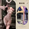 Roupa Íntima Body Coelho Sexy Fofo para Ouvir à Noite Renda Tentação Alças Lingerie Erótica Conjunto de Uniforme Provocante