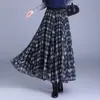Falda Larga de Malla Patchwork a Cuadros Acampanada Otoño/Invierno 2026 Clásica Versátil Cintura Alta Adelgazante Línea A