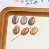 Contas de Pedra Natural Irregular Geométricas Formato Oval Quadrado Redondo com Furo Vertical para Brincos Pulseira Acessórios