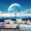 Arte nórdico Rosa Dream papel tapiz de cielo estrellado habitación infantil habitación de niñas decoración papel tapiz mesita de noche sofá pared de fondo tela