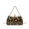 2024 Bolso de Mano Elegante para Cena Europeo y Americano Bolso Caja Nueva Moda Popular Estampado de Leopardo Bolso de Hombro Cadena Bolso para Mujer